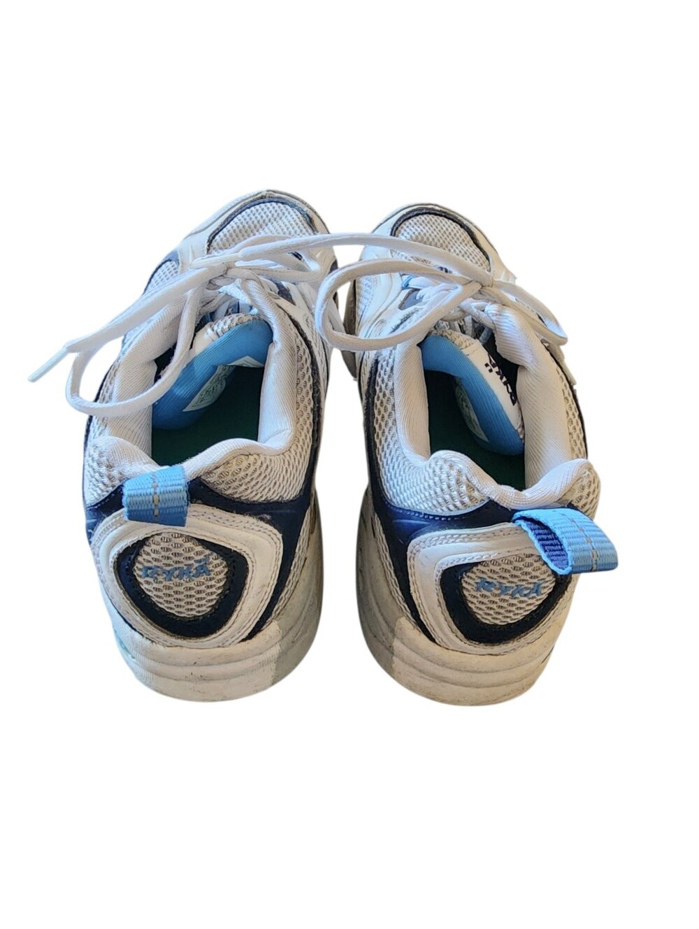 Ryka Sky Walk Women’s Size 10 W White And Blue Walking Shoes Breathable Linings